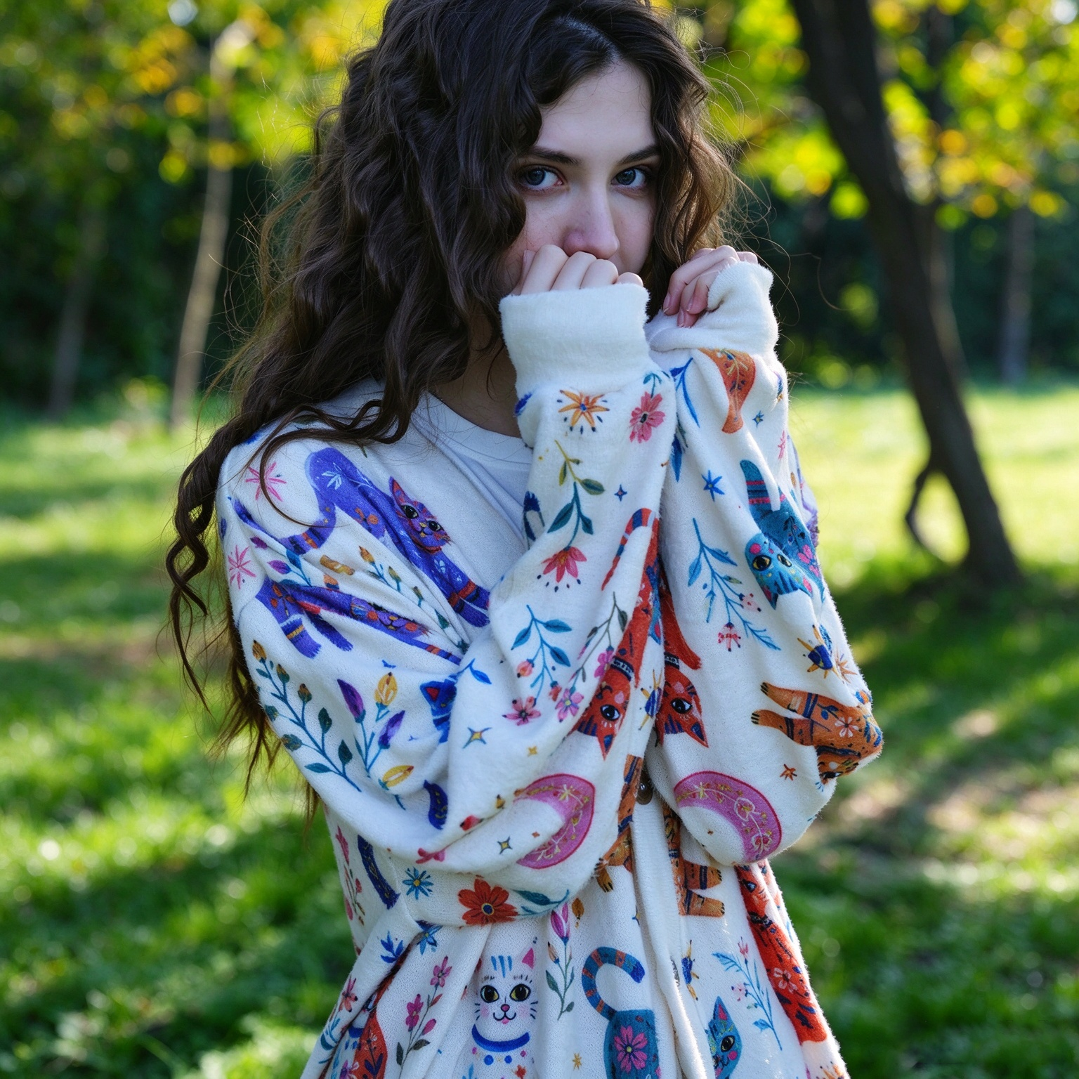 Purplehecate Rainbow Magic Cats Ugly Cardigan Sweaters