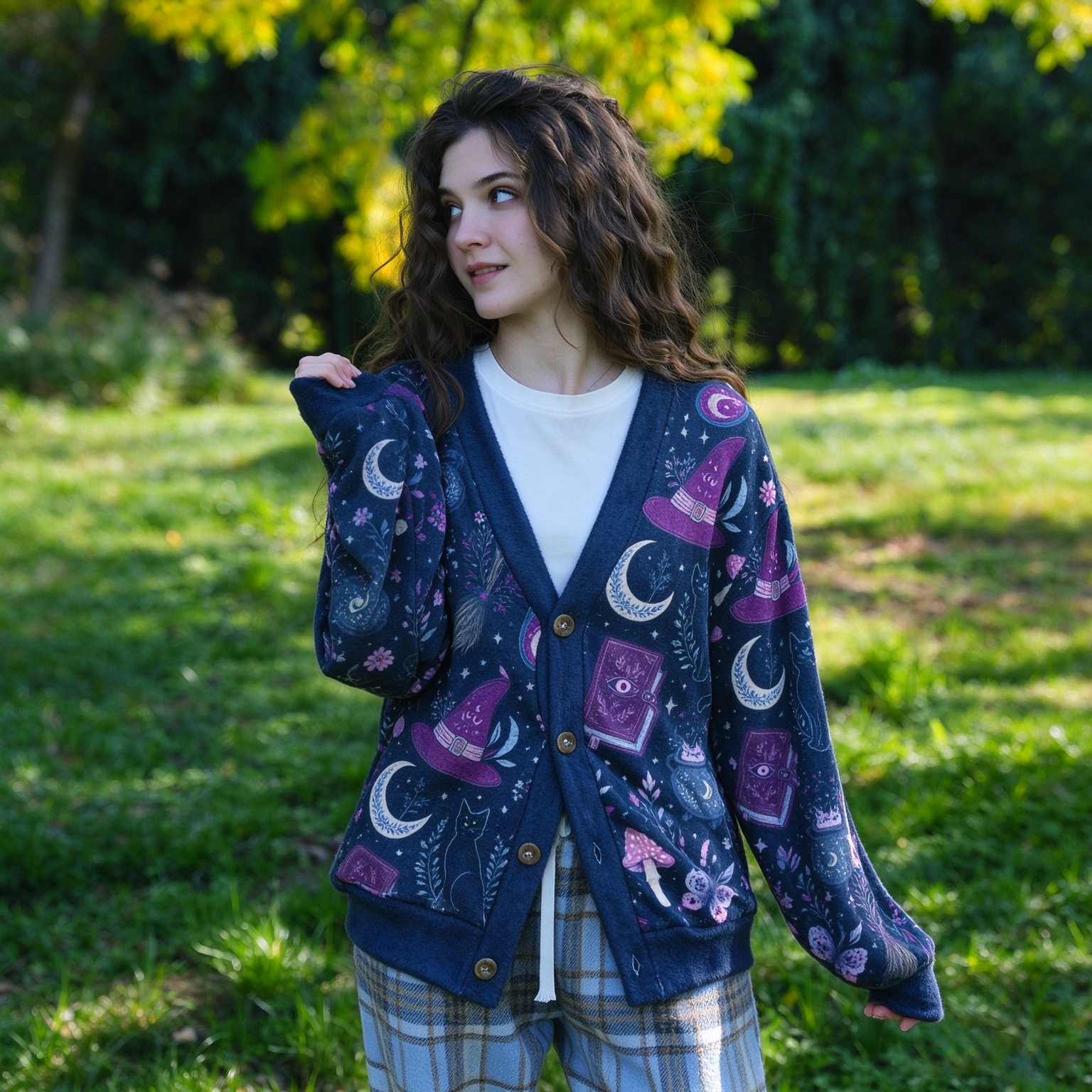 Purplehecate Witchcraft Spellbook Ugly Cardigan Sweaters