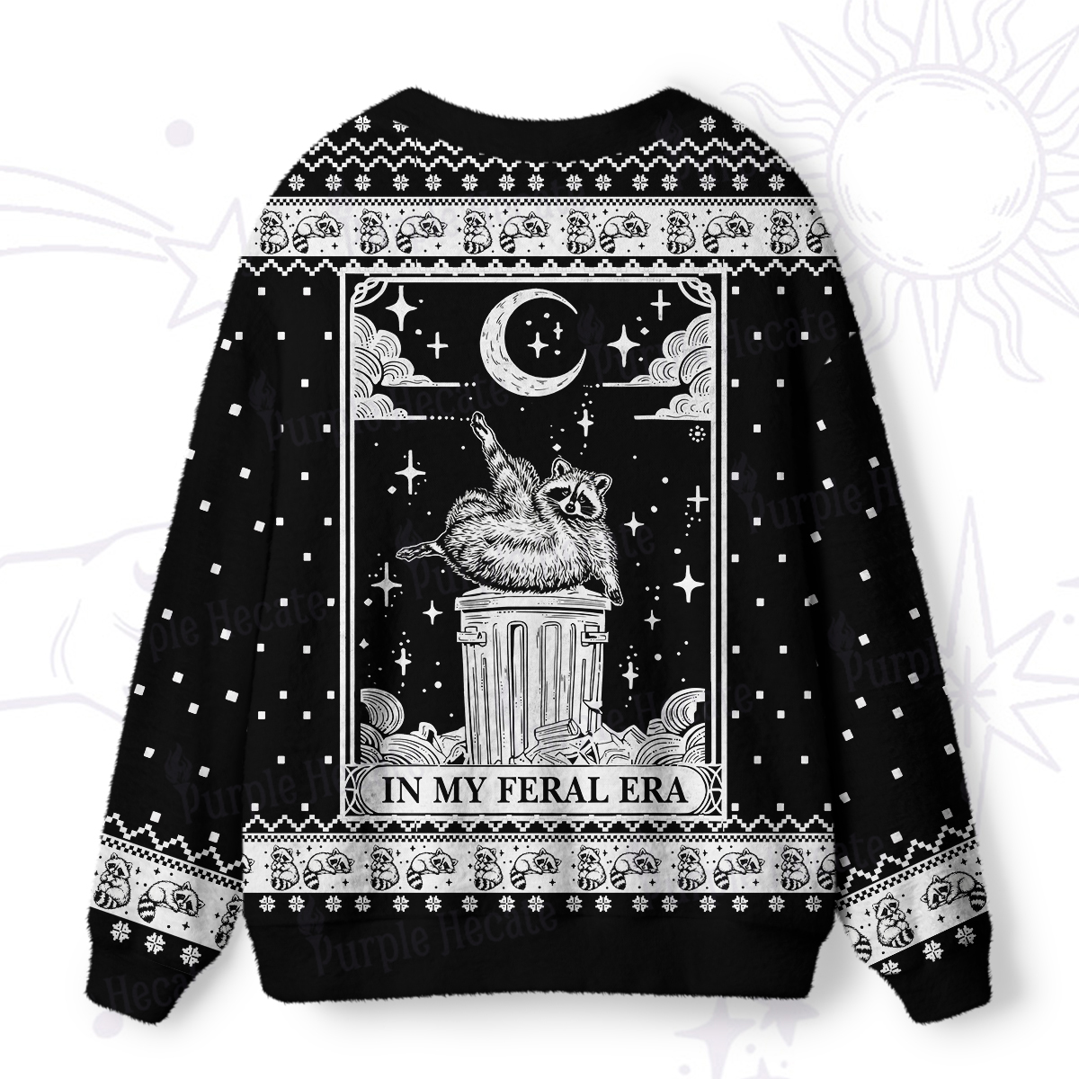 Purplehecate In My Feral Era Raccoon Tarot Ugly Cardigan Sweaters