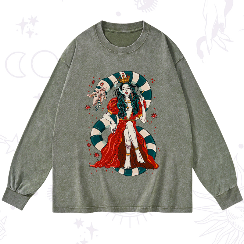 Purplehecate Queen of the Sandworms Washed Long Sleeve Shirt