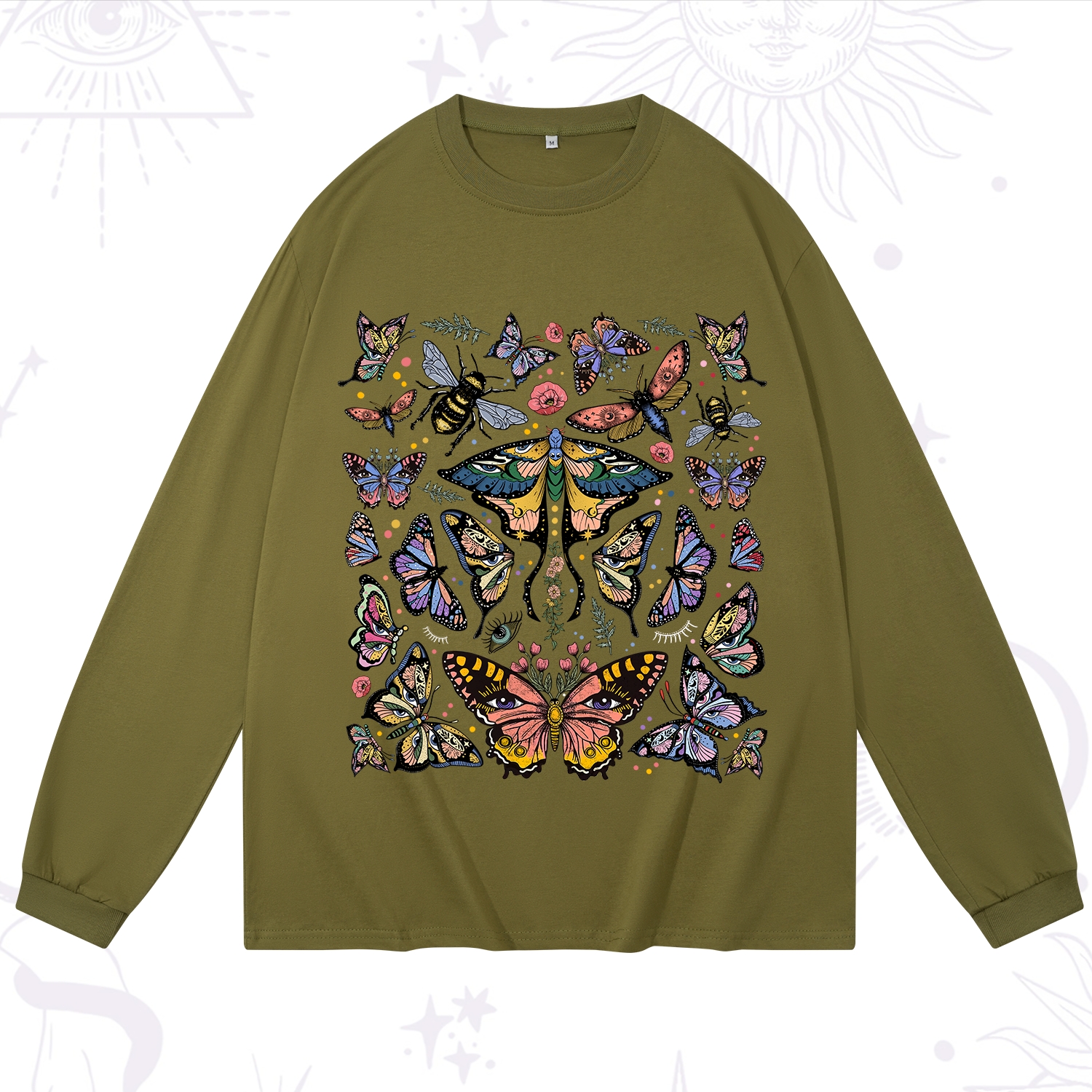 Purplehecate Mystical Butterfly & Moth Long Sleeve T-Shirt