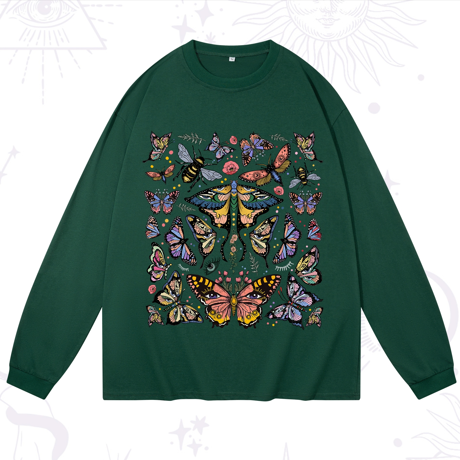 Purplehecate Mystical Butterfly & Moth Long Sleeve T-Shirt