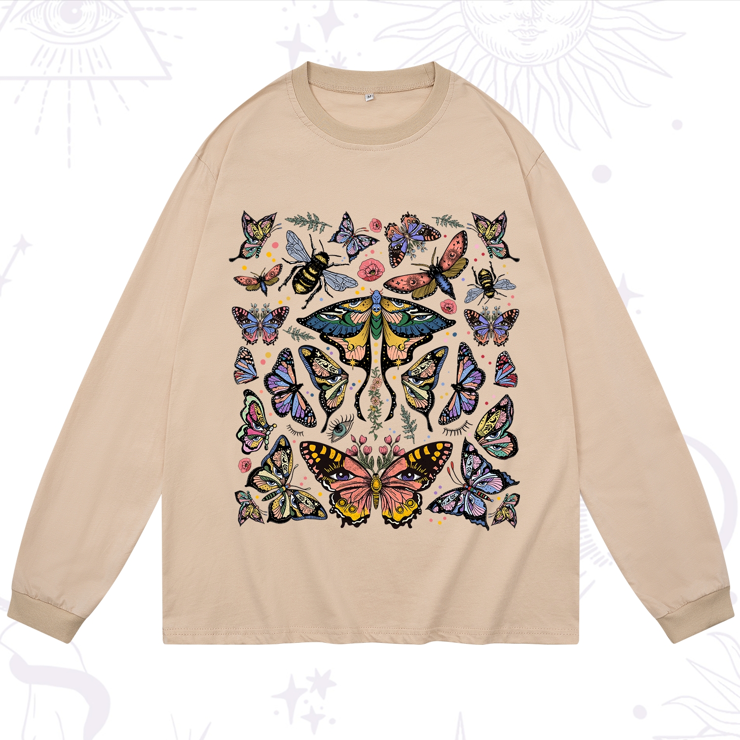 Purplehecate Mystical Butterfly & Moth Long Sleeve T-Shirt