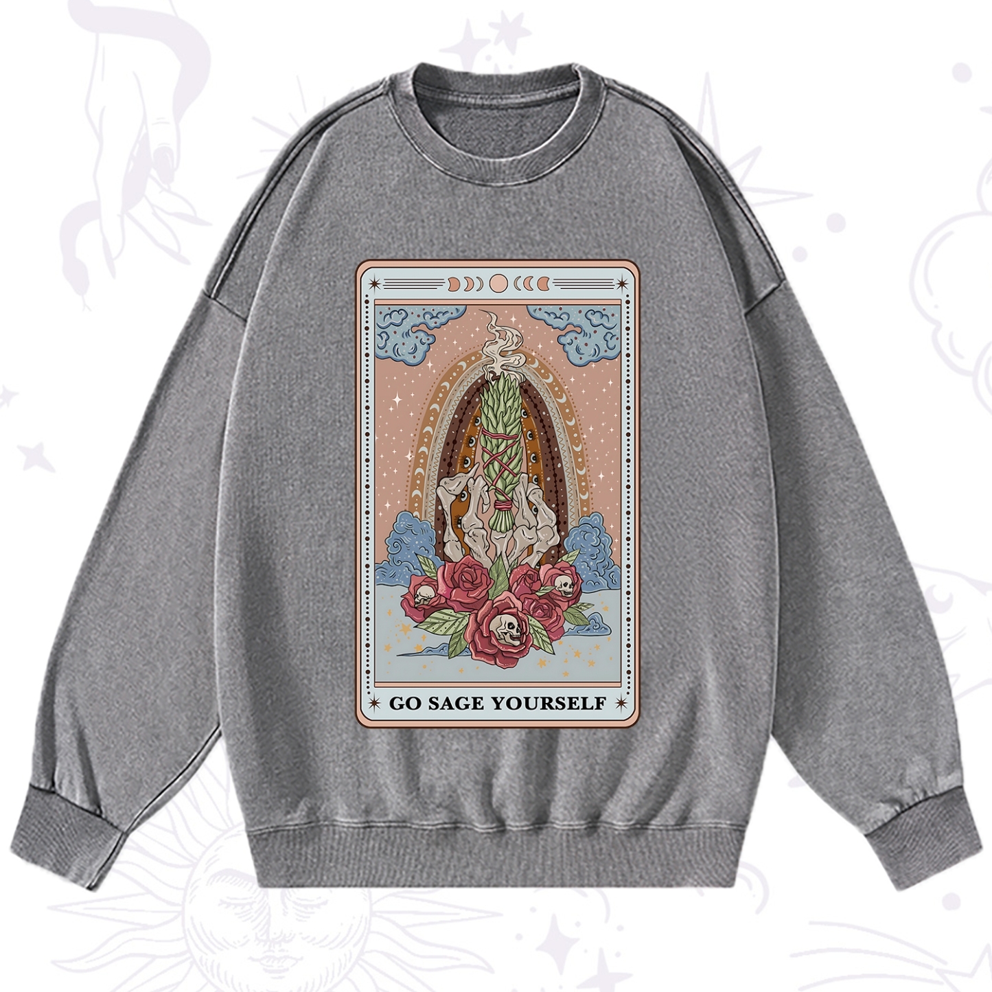 Purplehecate The Go Sage Yourself Tarot Washed Sweatshirt