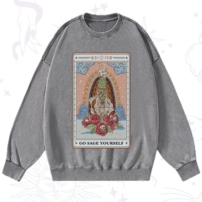 Purplehecate The Go Sage Yourself Tarot Washed Sweatshirt