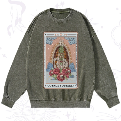 Purplehecate The Go Sage Yourself Tarot Washed Sweatshirt