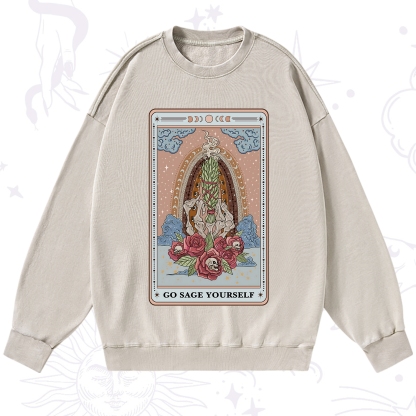 Purplehecate The Go Sage Yourself Tarot Washed Sweatshirt
