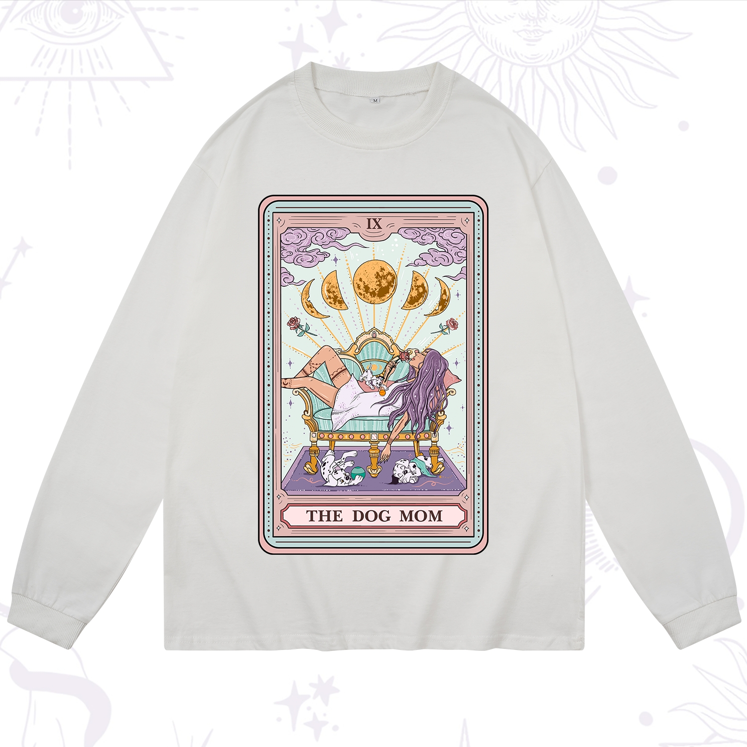 Purplehecate The Dog Mom Tarot Card Long Sleeve T-Shirt