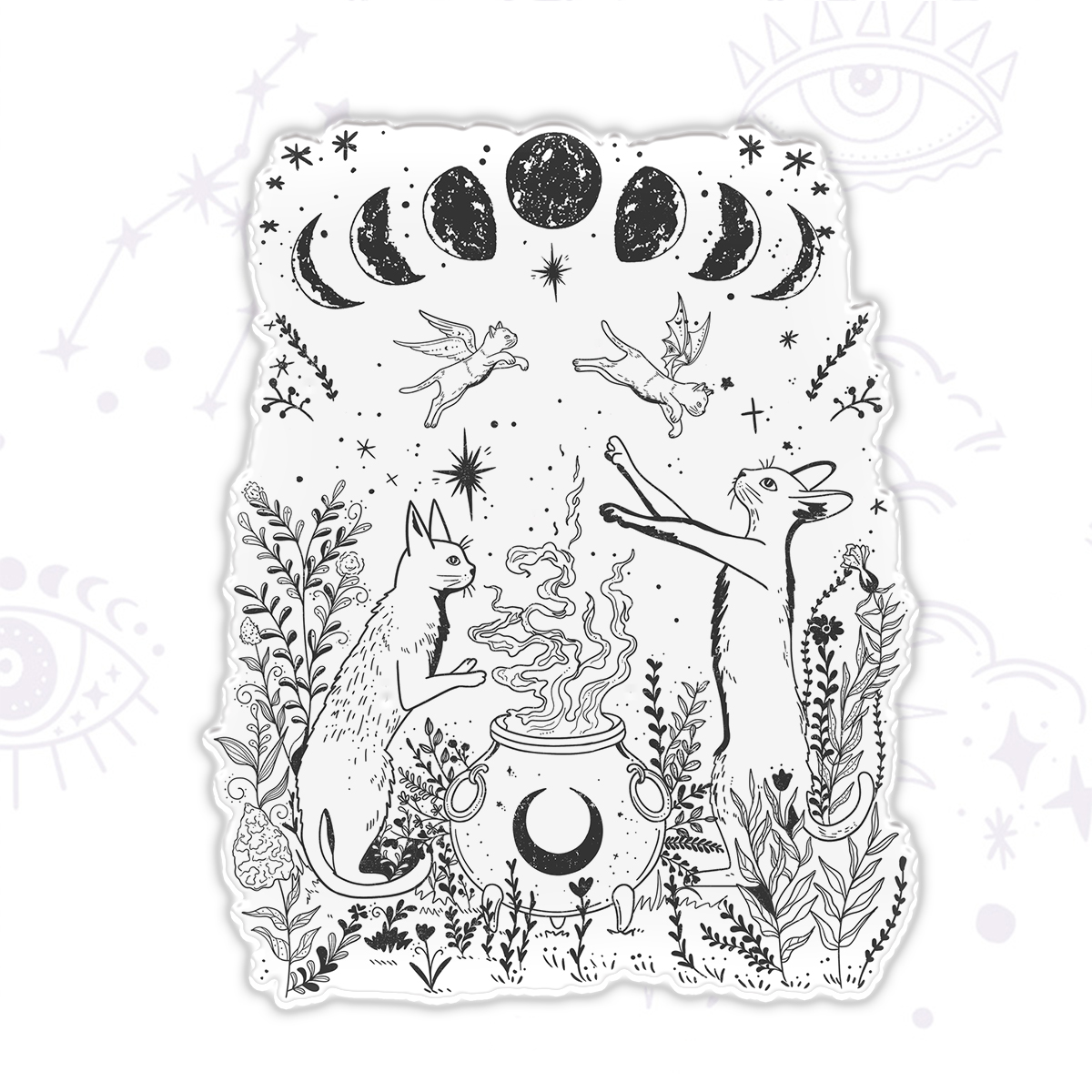 Purplehecate Celestial Cat Magnet