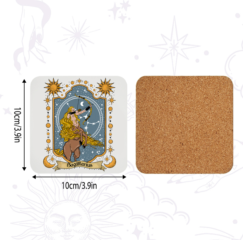 Purplehecate Sagittarius Zodiac Coaster
