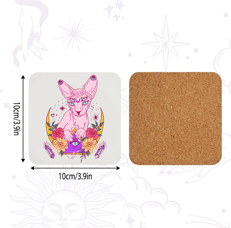 Purplehecate Moon Phase Cat Coaster
