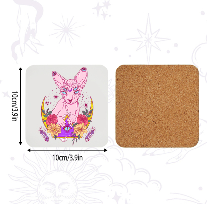 Purplehecate Moon Phase Cat Coaster