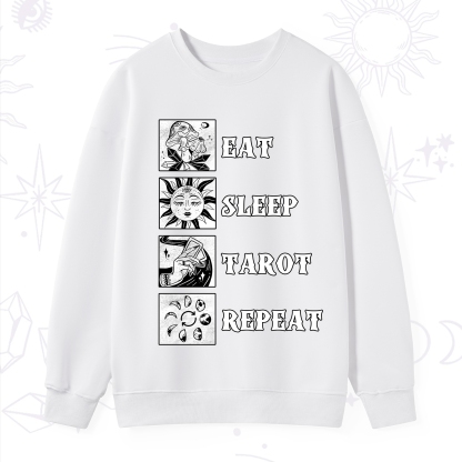 Purplehecate Eat Sleep Tarot Repeat Sweatshirt