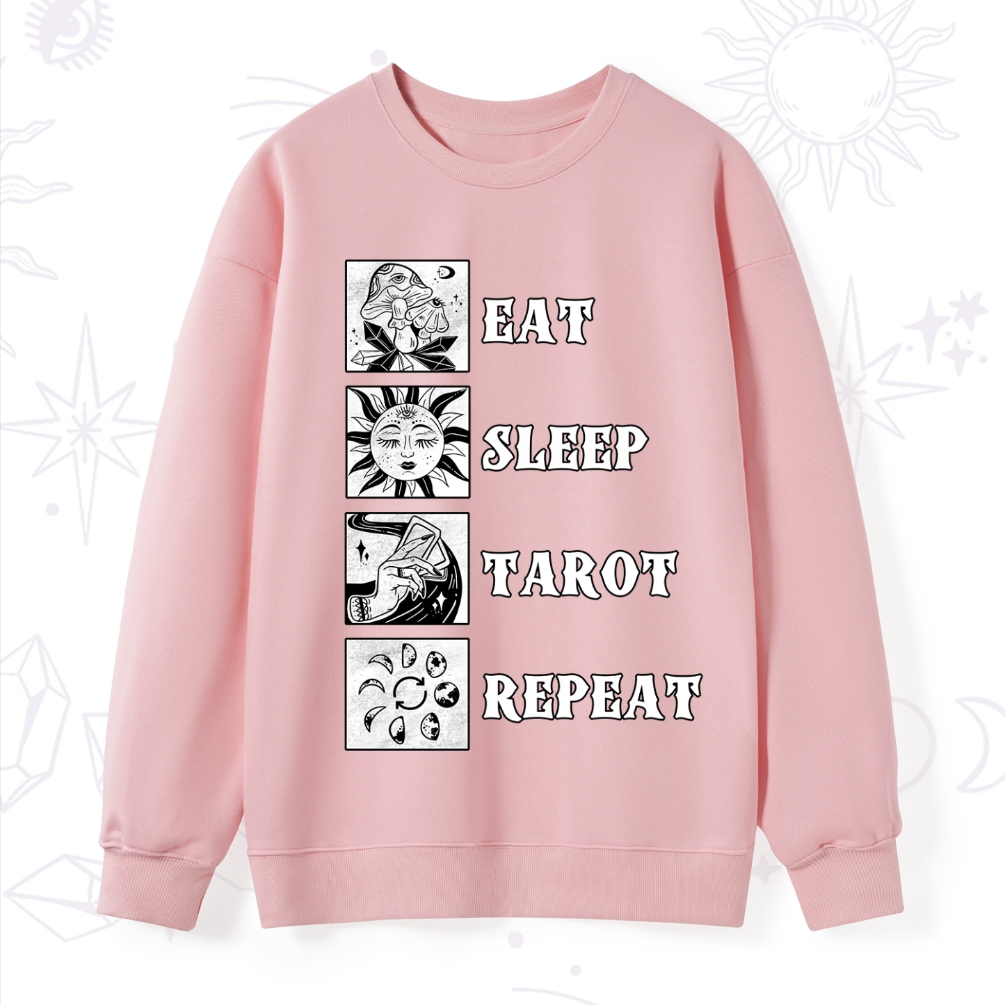Purplehecate Eat Sleep Tarot Repeat Sweatshirt