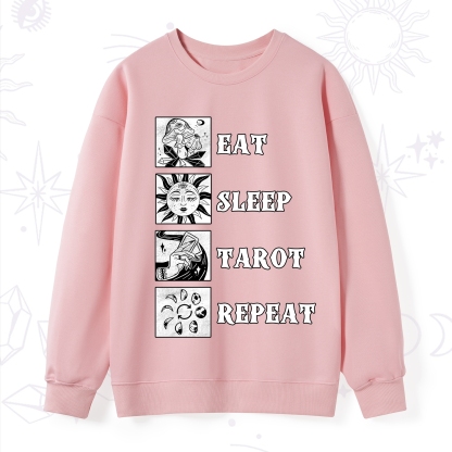 Purplehecate Eat Sleep Tarot Repeat Sweatshirt