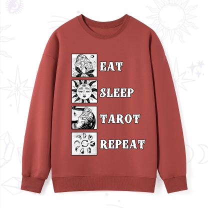 Purplehecate Eat Sleep Tarot Repeat Sweatshirt