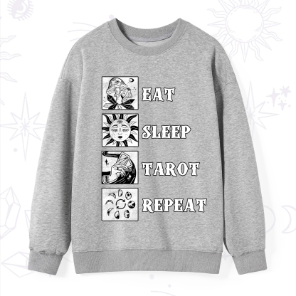 Purplehecate Eat Sleep Tarot Repeat Sweatshirt
