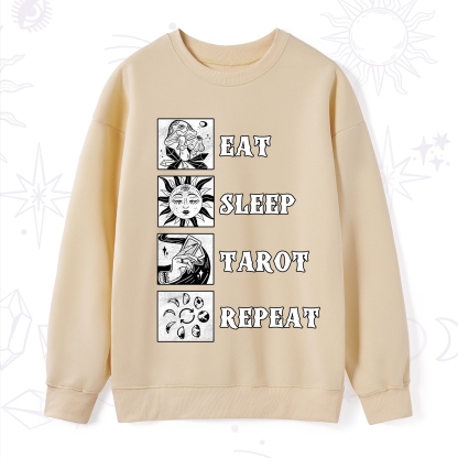 Purplehecate Eat Sleep Tarot Repeat Sweatshirt
