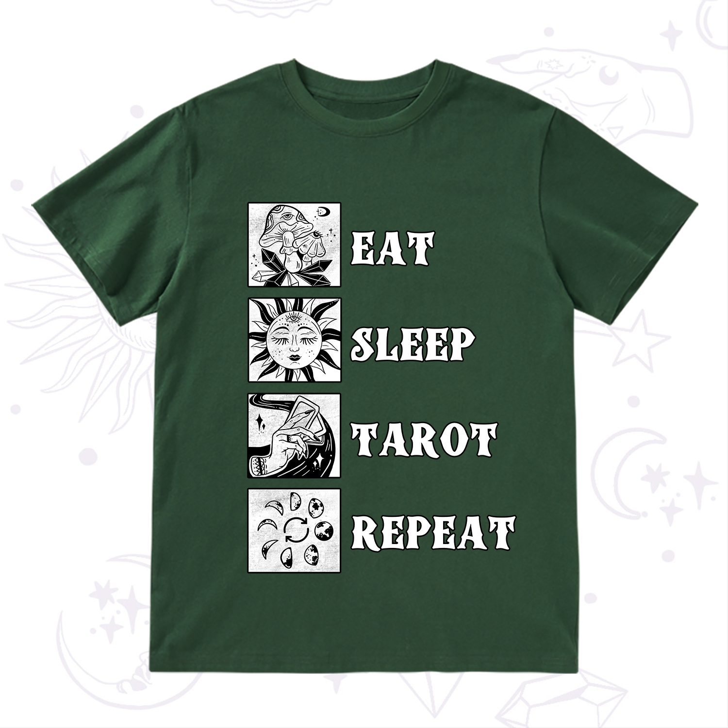 Purplehecate Eat Sleep Tarot Repeat T-Shirt