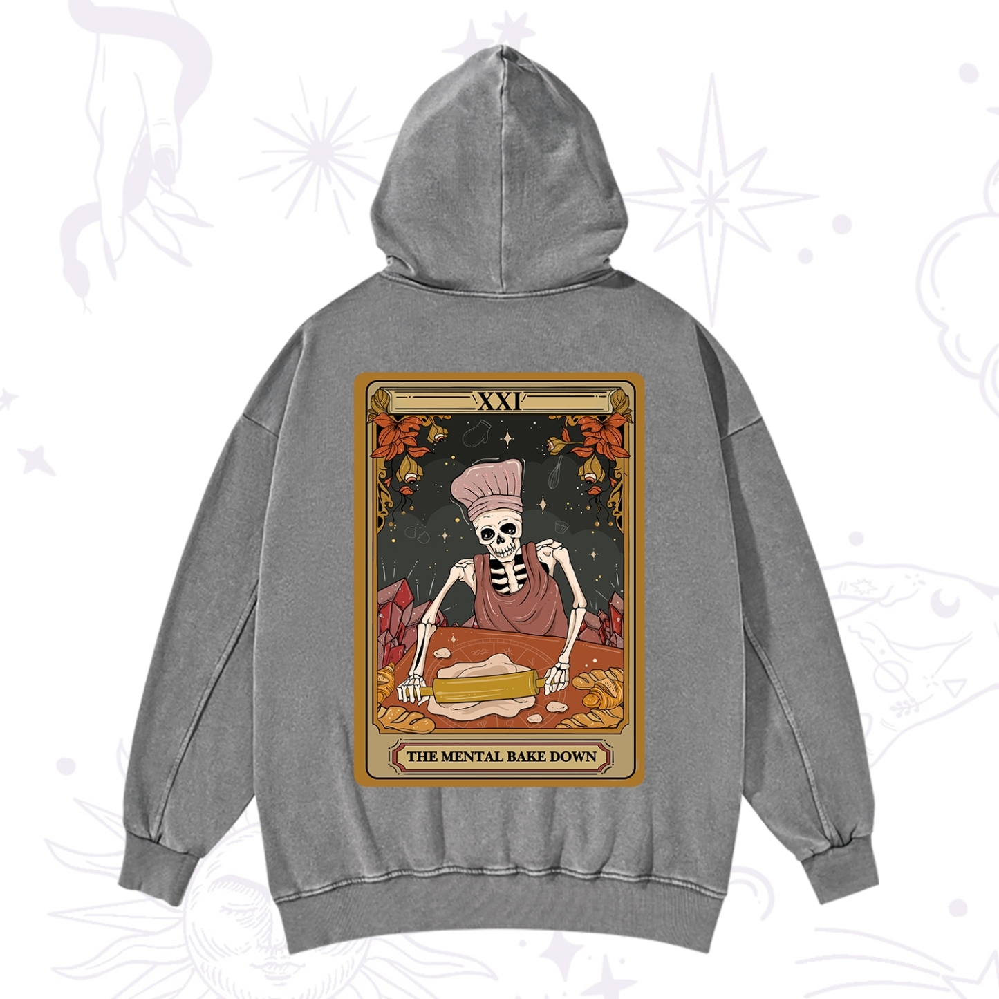 Purplehecate The Mental Bake Down Tarot Washed Hoodie
