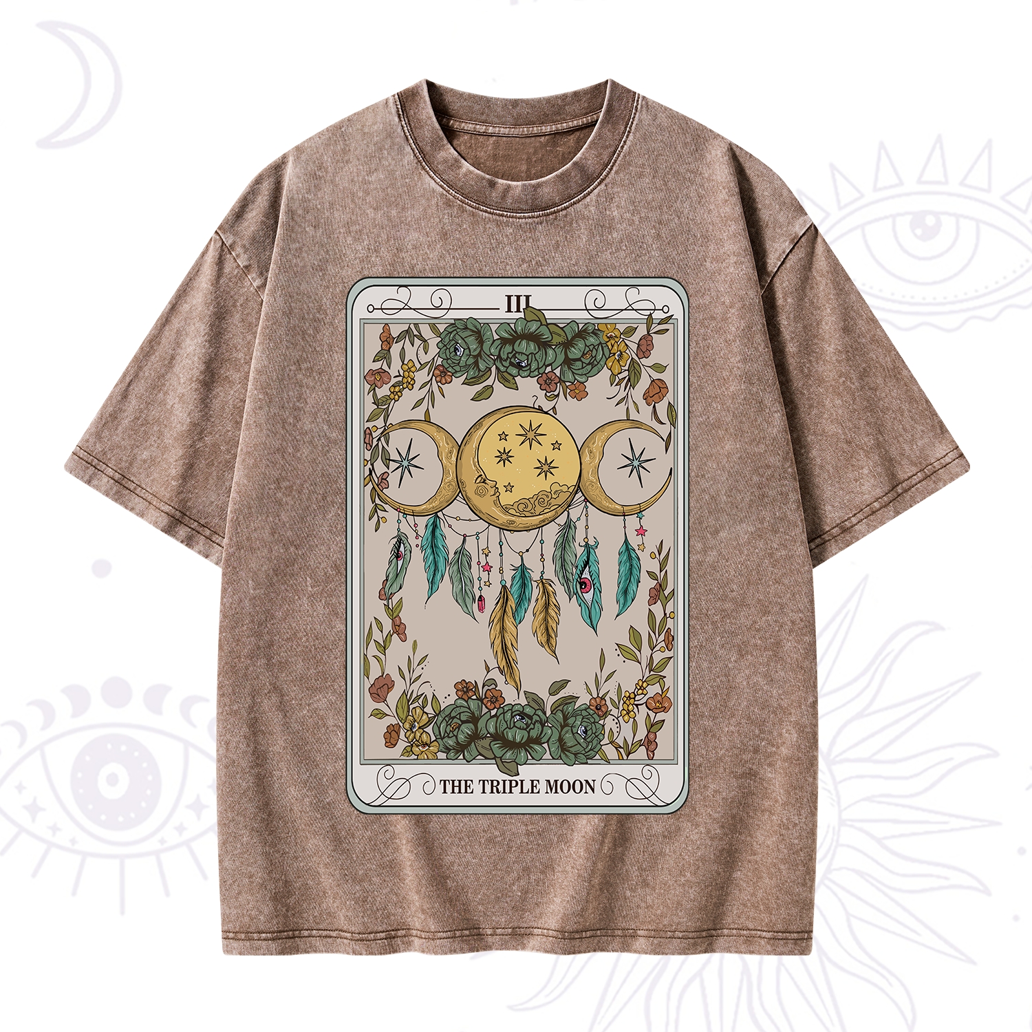 Purplehecate The Triple Moon Tarot Card Washed T-Shirt