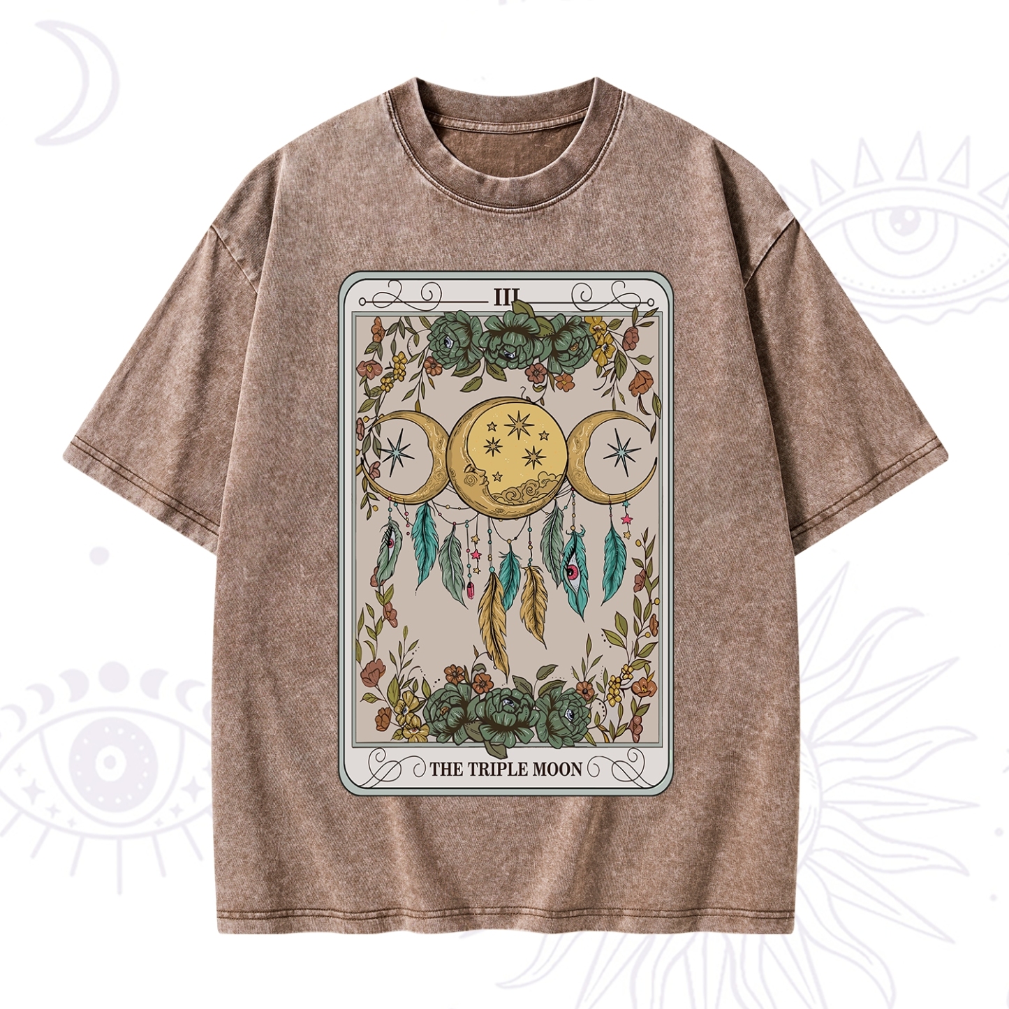 Purplehecate The Triple Moon Tarot Card Washed T-Shirt