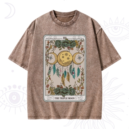Purplehecate The Triple Moon Tarot Card Washed T-Shirt