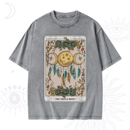 Purplehecate The Triple Moon Tarot Card Washed T-Shirt