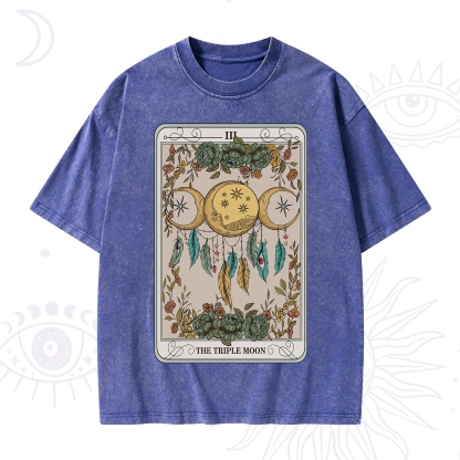 Purplehecate The Triple Moon Tarot Card Washed T-Shirt
