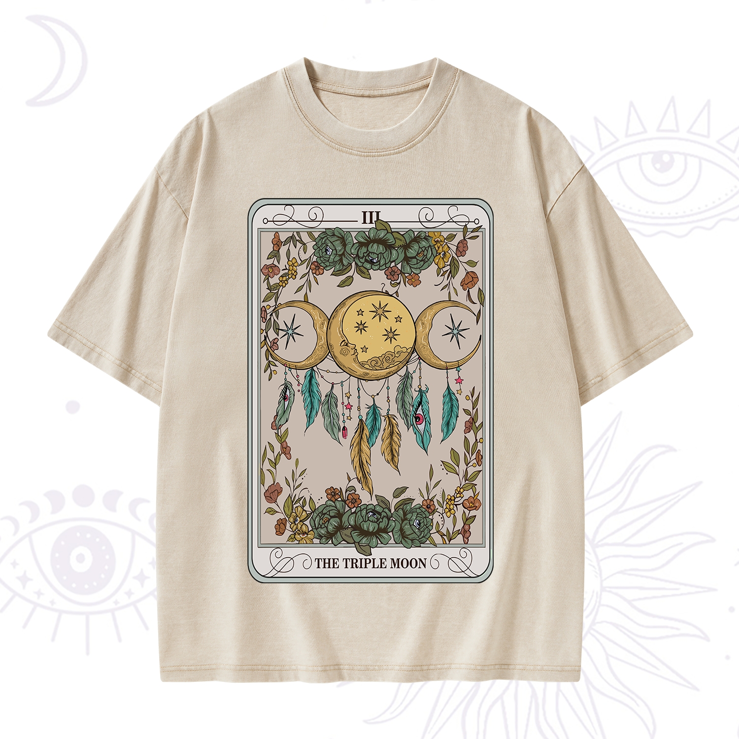 Purplehecate The Triple Moon Tarot Card Washed T-Shirt