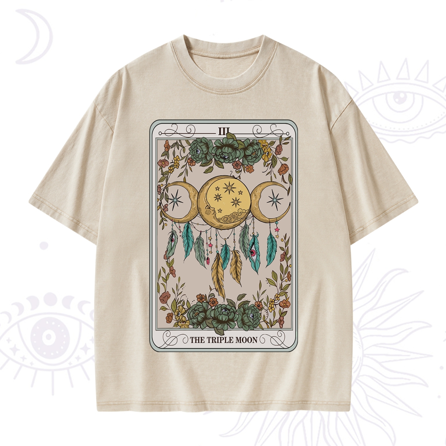 Purplehecate The Triple Moon Tarot Card Washed T-Shirt
