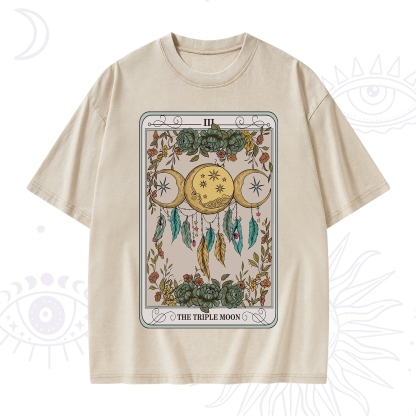 Purplehecate The Triple Moon Tarot Card Washed T-Shirt
