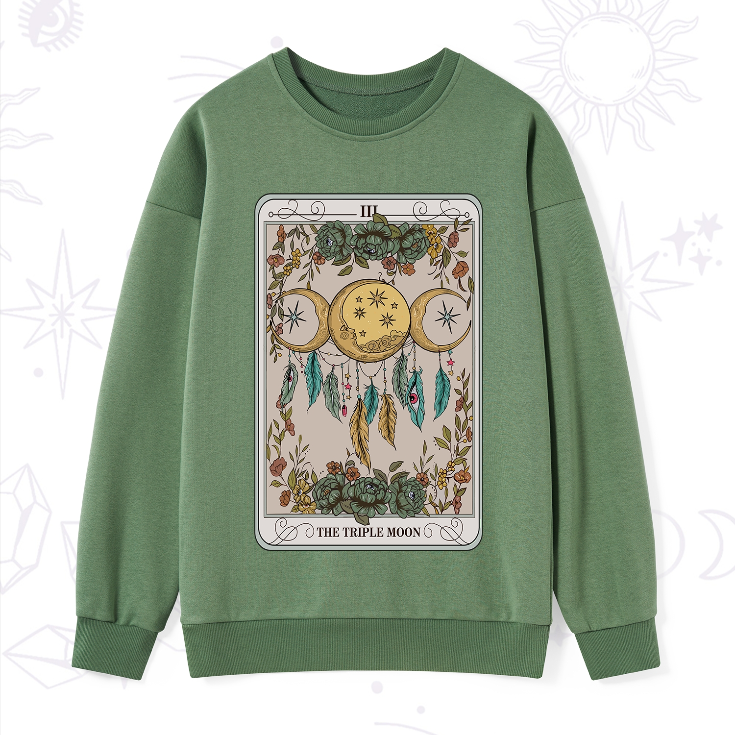 Purplehecate The Triple Moon Tarot Card Sweatshirt