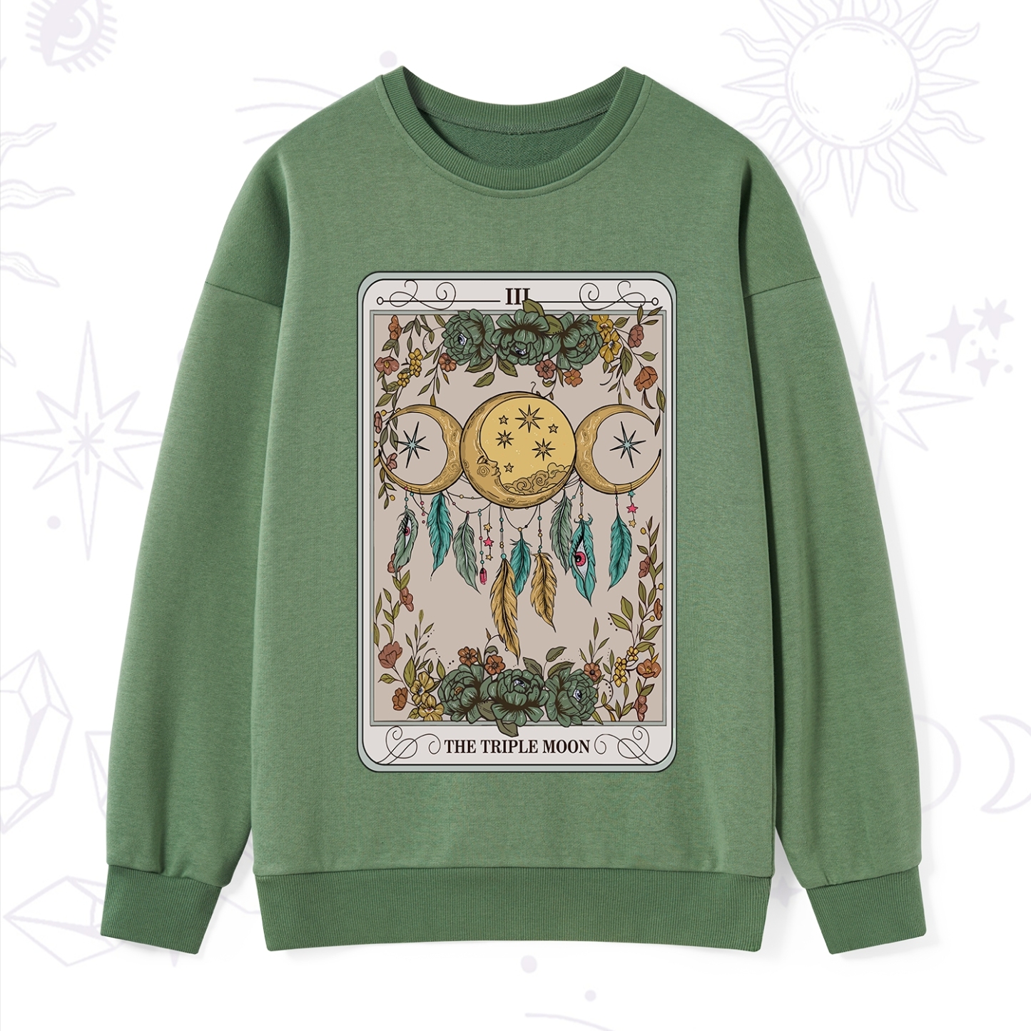 Purplehecate The Triple Moon Tarot Card Sweatshirt