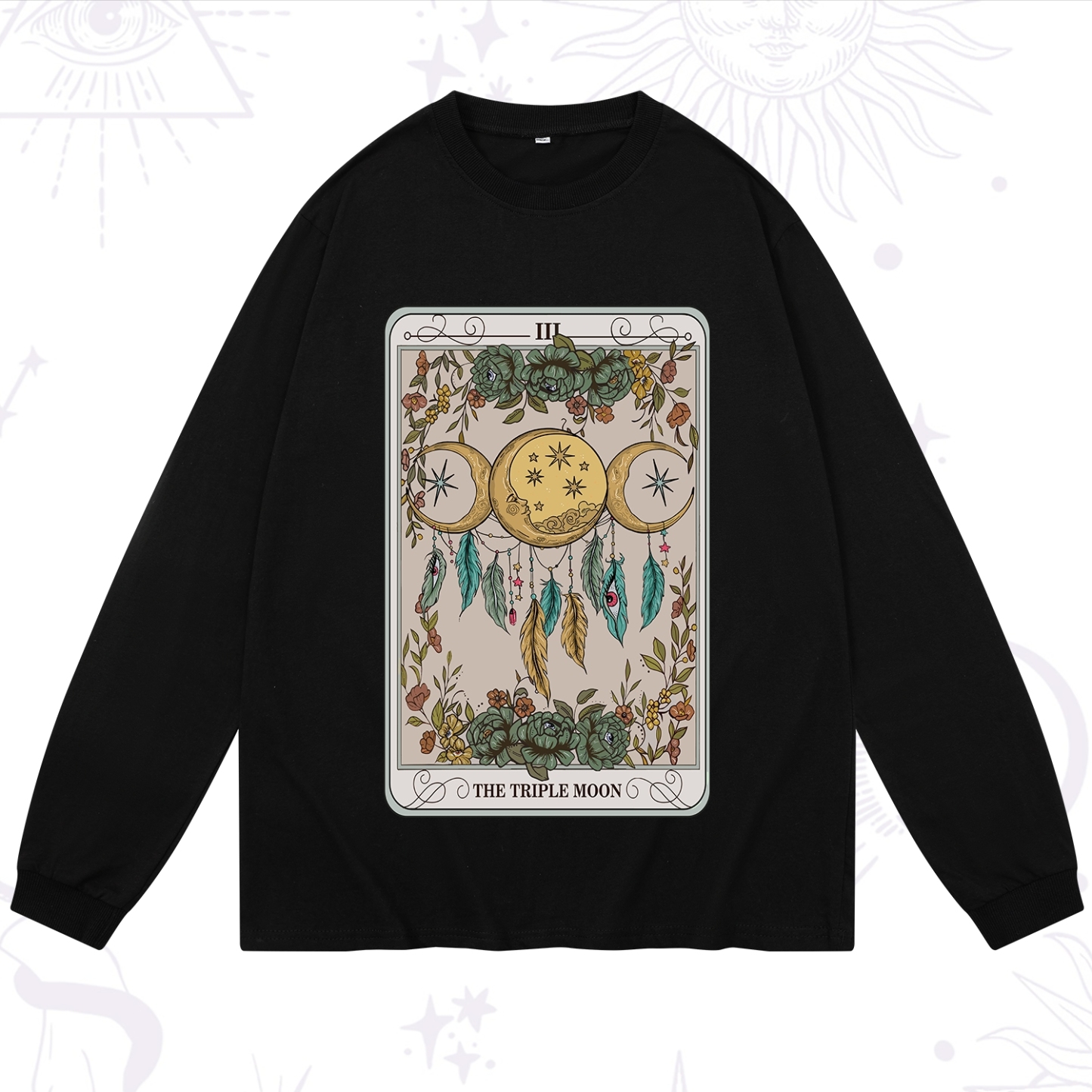 Purplehecate The Triple Moon Tarot Card Long Sleeve T-Shirt