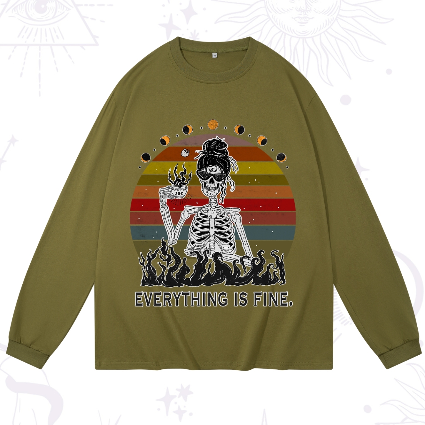 Purplehecate Eat Sleep Tarot Repeat Long Sleeve T-Shirt
