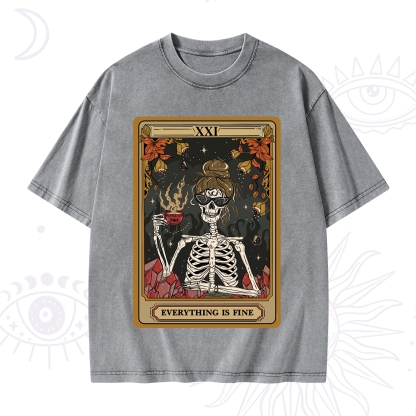 Purplehecate The Everything Fine Tarot Washed T-Shirt