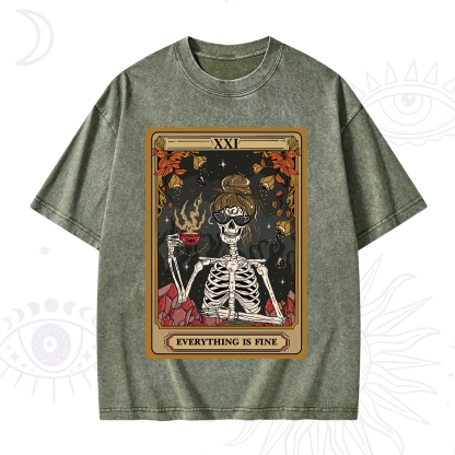 Purplehecate The Everything Fine Tarot Washed T-Shirt