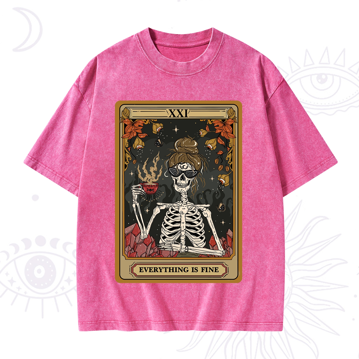 Purplehecate The Everything Fine Tarot Washed T-Shirt