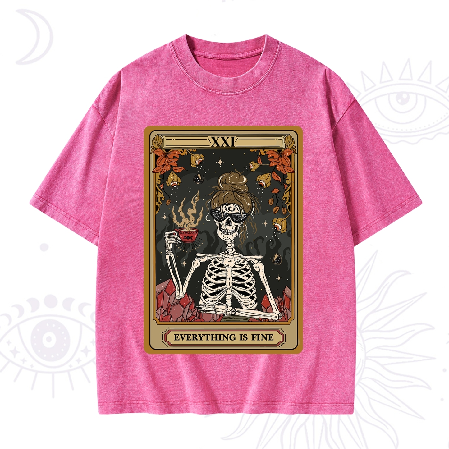 Purplehecate The Everything Fine Tarot Washed T-Shirt