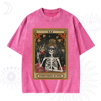 Purplehecate The Everything Fine Tarot Washed T-Shirt