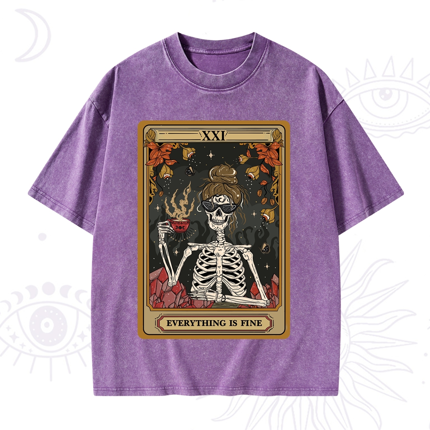 Purplehecate The Everything Fine Tarot Washed T-Shirt