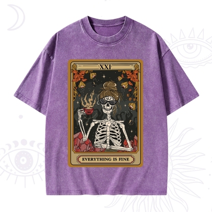 Purplehecate The Everything Fine Tarot Washed T-Shirt