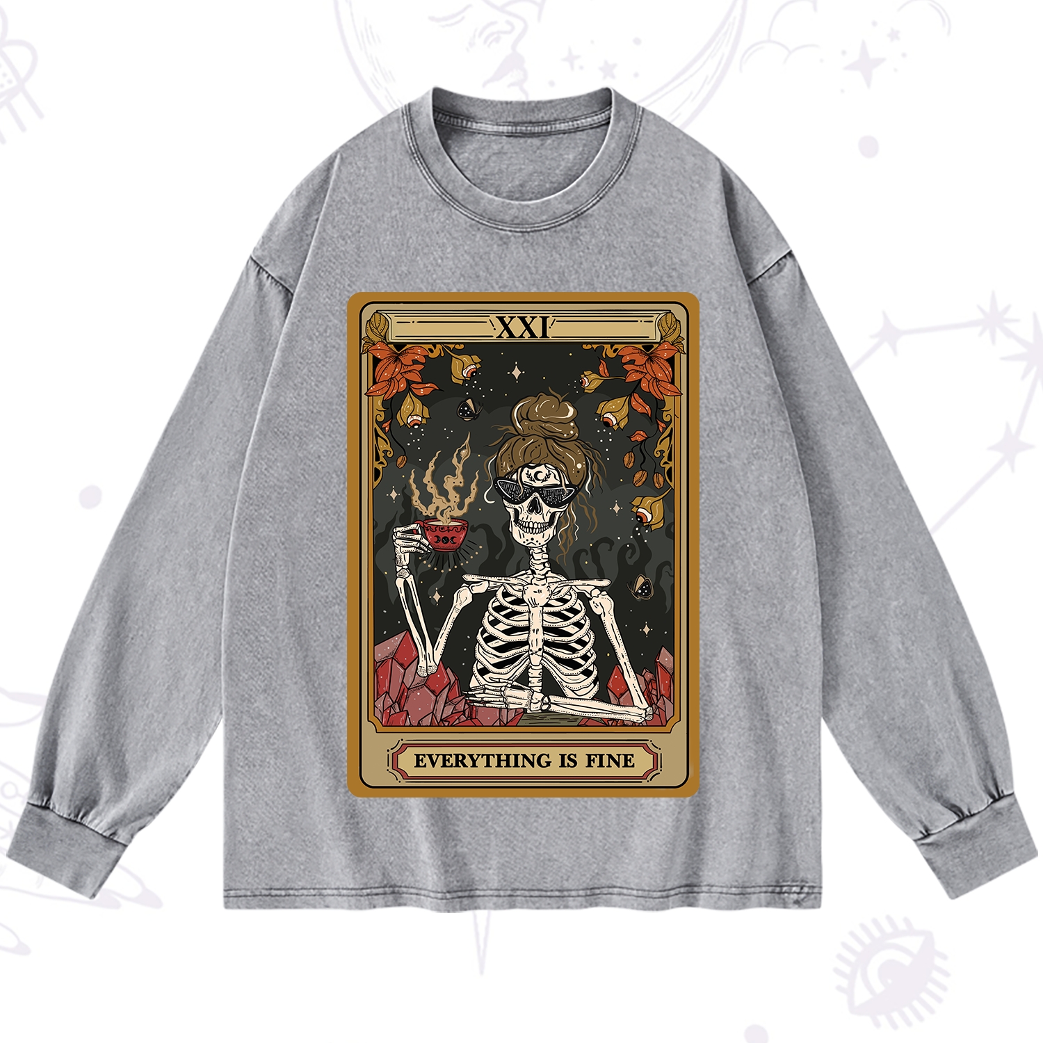 Purplehecate The Everything Fine Tarot Washed Long Sleeve Shirt