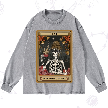 Purplehecate The Everything Fine Tarot Washed Long Sleeve Shirt