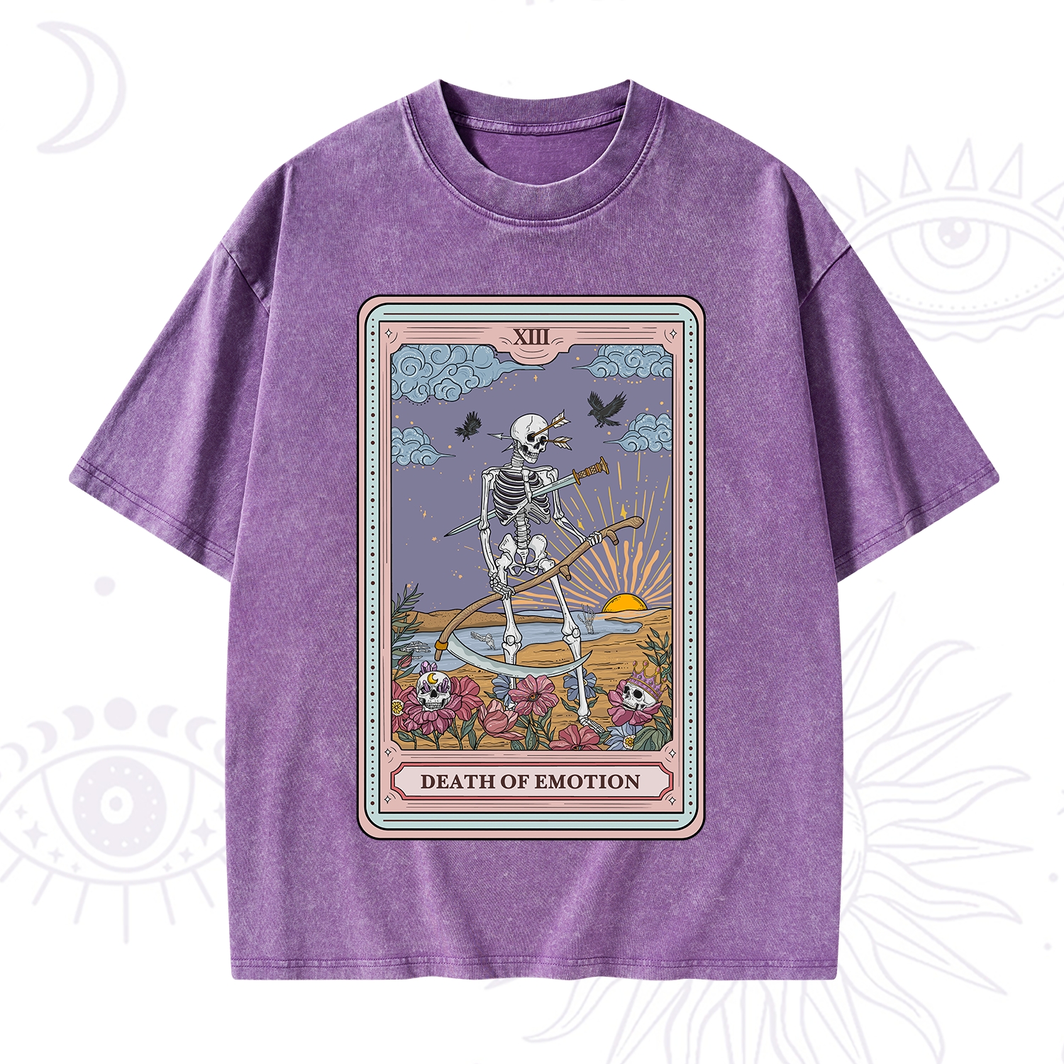 Purplehecate The Death Of Emotion Tarot Washed T-Shirt