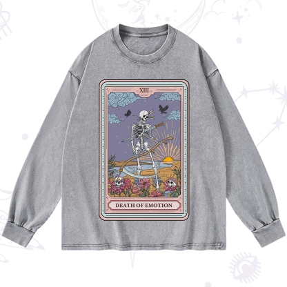 Purplehecate The Death Of Emotion Tarot Washed Long Sleeve Shirt