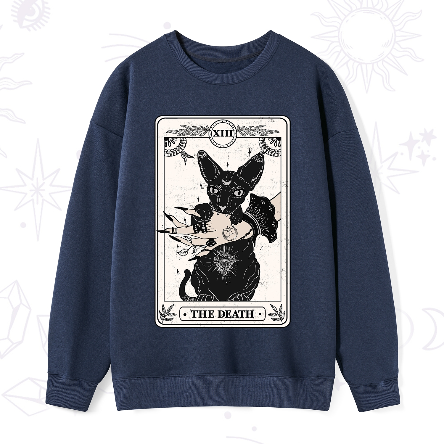 Purplehecate The Death Cat Tarot Sweatshirt