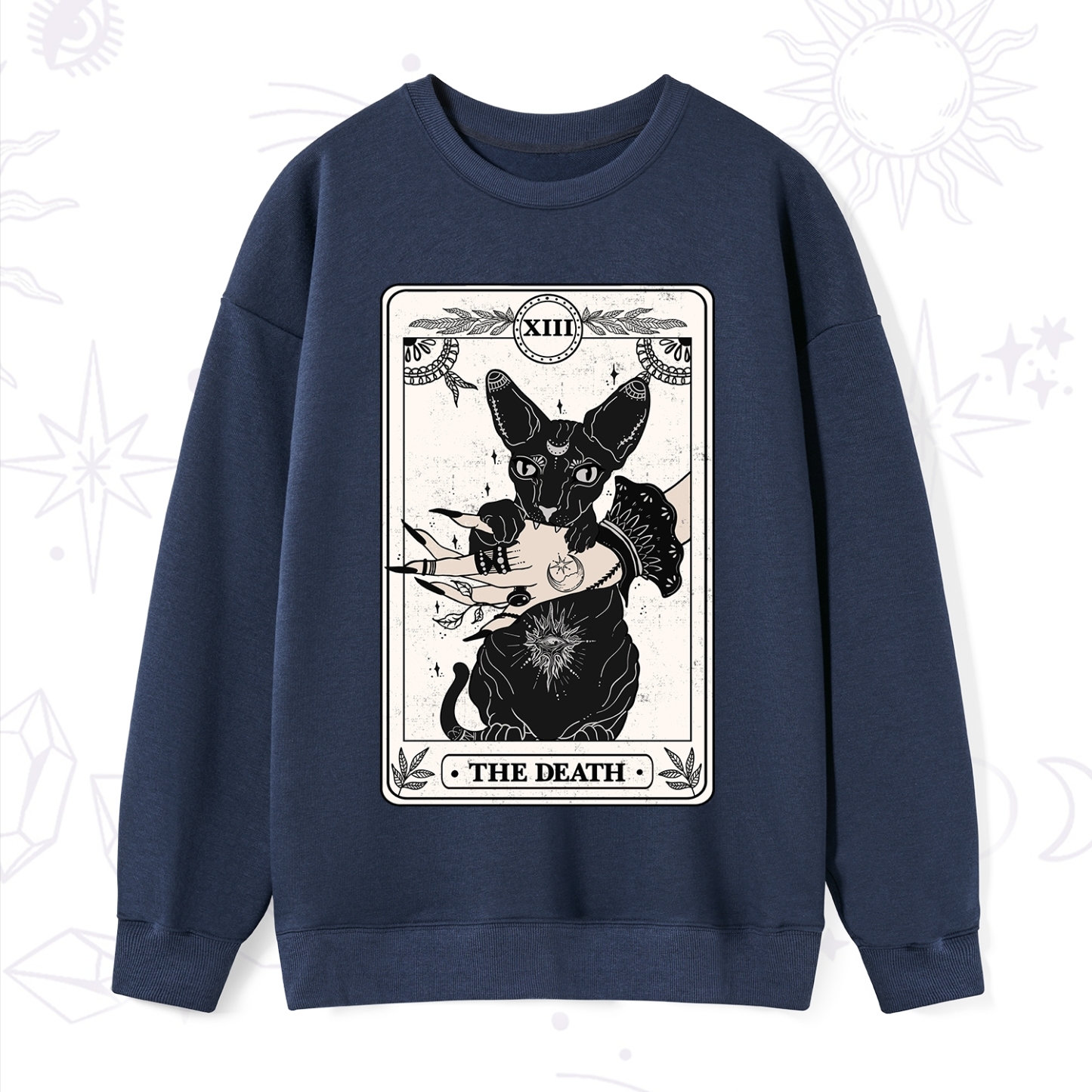 Purplehecate The Death Cat Tarot Sweatshirt