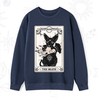 Purplehecate The Death Cat Tarot Sweatshirt